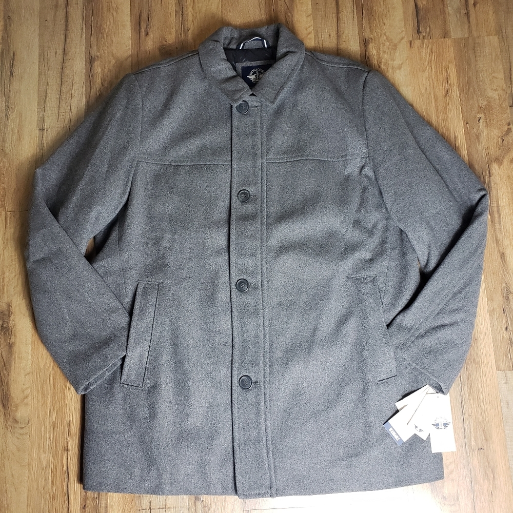 ❗NWT❗Men's Dockers Weston Wool Blend Coat Light Grey Size XL